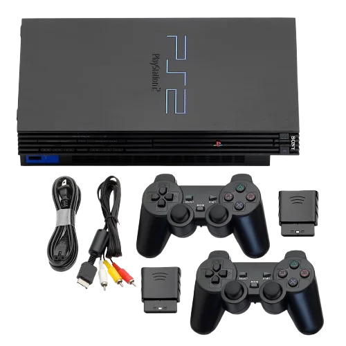 PS2 Slim (Pre-Owned) – 2 Controllers | 200 Games Loaded